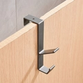 Deep grey matte metal desk bag hook with double-tier structure and anti-slip hooks - Over Door Style / Gray