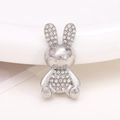 Macro shot of silver bunny metal charm with sparkling rhinestones for shoe accessories - Silver Rabbit
