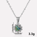 Detail view of heart shell pendant with dimensions 1.2cm height and 1.0cm width - Silver Abalone Shell Necklace (S1999-S-B-N22)