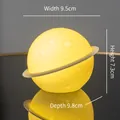Luz nocturna de planeta amarillo con brillo cálido y anillo estilo Saturno LED - Luz Nocturna de Planeta (Nº 11)