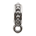 Silberfarben strukturierte Öse Perlenverbinder mit Ring für DIY Schmuckherstellung - 13890-Silbergrau Gekörnt / 3x11mm(Loch 4.5mm)
