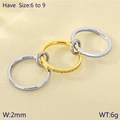 Three-piece interlocking ring with sparkling crystals in 18K gold and silver finishes - US 6 / Gold/Silver Two-Tone Three-Linked Interlocking Pave Style (KR113334-Z)
