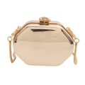 Chique gouden acryl avondtas met ijsbarstpatroon en metalen ketting schouderriem - Polygoon Stijl / Effen Goud