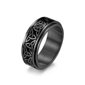 Schwarzer Wikinger Valknut Spinner-Ring aus Edelstahl mit nordischen keltischen Knoten - US 6 / Schwarz
