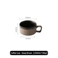 250ml dunkelbraune matte Steinzeug-Kaffeetasse im Vintage-Stil aus Japan - Kaffeebecher / Dunkelbraun