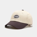 Detail of color-block baseball cap with DUNK letter embroidery and contrast brim - Cream/Dark Brown