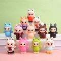 Set of 12 cute slow-rebound squeeze toys in colorful rabbit outfits for stress relief - Large Long-Eared Elf 12cm