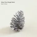 Silver natural pine cone ornament, 10-12cm decorative pinecone for DIY Christmas wreath - Single Piece / Silver
