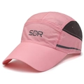 Berretto da baseball rosa in mesh traspirante con logo SDR e striscia riflettente - Rosa