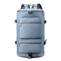 Light blue multi-functional sports travel bag with front zip pockets and side straps - Foggy Blue