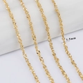 Minimalist 1.5mm gold twist rope chain for DIY jewelry making and necklaces - Gold-1.5mm Ultra Fine Twisted Rope Chain (1M)