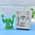 Halloween schreiender Geist Silikonform mit grüner Reaper-Figur und Ketten - Tod Geist Stil