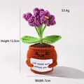 Handmade crochet positive potato potted plant with card 13.5cm purple flower decor - Positive Potted-Forget-me-not Purple