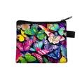 Portable polyester coin purse featuring colorful butterfly print and a side hanging loop - Colorful Spotted Butterfly