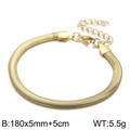18k gold plated 5mm wide flat snake chain bracelet with 5cm extension for women - 5mm x 18cm + 5cm / Gold