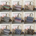 Canvas tote bag selection featuring various ethnic and geometric patterns with gray handles - New Patterns in Another Link