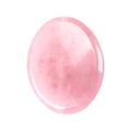 Oval pink quartz worry stone with a smooth polished finish and crystal texture - Rose Quartz / 45*35*8mm