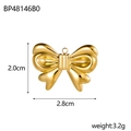 Macro view of gold plated bow pendant showing 2.8cm size dimensions and 3.2g weight - BP48146B0-Gold Bowknot (2.8x2.0cm)