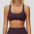 Ensemble de yoga avec brassière à dos croisé et legging violet foncé pour sport - XL / Violet Prune