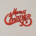 Insegna decorativa Merry Christmas glitterata rossa per ghirlande e regali natalizi - Rosso