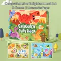 DIY dinosaur animal themed busy book for toddlers featuring velcro stickers and 10 pages - Style F-Enlightenment Comprehensive Edition