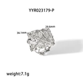Minimalist silver irregular textured open ring with bold liquid metal design - Open Adjustable Style / Silver Ring (YYR023179-P)