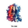Waterproof temporary tattoo sticker featuring Shiva design with colorful smoke, model TH-366 - Th-366 / 210*148mm