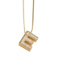 18K vergoldete Halskette mit Buchstaben-E-Anhänger und Zirkonia auf einer Box-Kette - Buchstabe E / Gold
