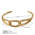 Golden open bangle with interconnected hollow chain design made of stainless steel - Gold (SZ257G)