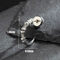 Vintage silver-tone stainless steel stud earring with bamboo design and 1.55cm height - Vintage Bamboo Bone Style Curved Hook Earrings (S385)