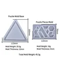 Stampo in silicone traslucido per puzzle a triangolo fai-da-te in resina con misure e peso - Puzzle Educativo (D1695) / Set di 2