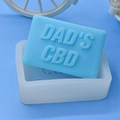 Silicone mold for DIY soap and cake featuring embossed DAD'S CBD letter design - DAD'S CBD Letter Style
