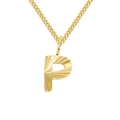 Vergoldete Halskette aus Edelstahl mit strahlendem Buchstaben-P-Anhänger - Gold (P)