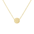 Gold-plated stainless steel necklace with a round pavé-set crystal disc pendant - November Light Yellow - Silver