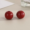 Polished 16mm red wooden beads for DIY necklaces and jewelry making accessories - Dark Red