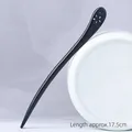 Horquilla minimalista de madera de ébano con flor tallada hueca, longitud de 17,5 cm - Imitación Ébano Pisando Ciruelo