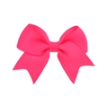 Hot pink grosgrain ribbon bow hair clip for baby girls with high-quality ribbed texture - Peach Pink (14)