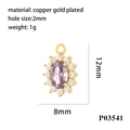 Detail of 18K gold plated copper pendant with oval purple stone and specifications - Oval Purple Pendant(P03541)