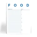 Minimalist blue food meal planner and grocery list notepad with weekly grid sections - Blue White Meal and Grocery Plan Style (CP18)