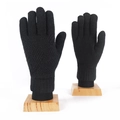 Guantes de punto negros para invierno con pantalla táctil y forro polar térmico - Talla única / Negro