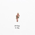 Detail of candy cane Christmas pendant charm with holly leaves and 8x19mm dimensions - No.13 Small Candy Cane