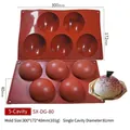 Brown 5-cavity semi-sphere silicone mold for mousse cakes, 300x172x40mm size - 5-Cavity Semi-Sphere