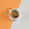 Miniature mixed grain congee bowl keychain featuring realistic resin food grains - Barrel Diameter 4cm / Cooling Porridge
