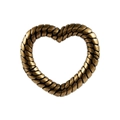 Vintage Bronze-Herzohrring mit Schuppenmuster und antikem Gold-Finish für Damen - Antikgold
