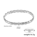 Bracciale rigido geometrico da 6 mm in acciaio inossidabile argento stile industriale - Color Acciaio