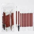 Professional 25-piece clay sculpting tool set with wooden handles and metal tips - 11-Piece Rosewood Pottery Tool Set