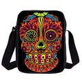 Mexican Sugar Skull crossbody bag with colorful 3D print and adjustable black strap - Colorful Candy Skull (11)