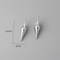Silver conch shell pendants set with dimensions 22mm x 6mm for DIY jewelry making - 6# Platinum Plated