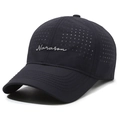 Casquette de baseball noire respirante pour homme avec logo Narason pour le sport d'été - Réglable / Bleu marine