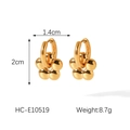 Dimensioni dettagliate degli orecchini a fiore 18k con misura 2cm e peso di 8,7g - Stile di Fiore (HC-E10519)